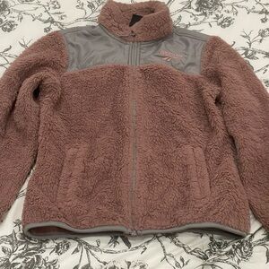 Reebok M (10/12)‎ Youth Mauve/Grey Full Zip Fleece Jacket with Pockets